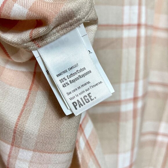 PAIGE Everett Plaid Flannel Button-Up Shirt Size‎ L - Picture 7 of 7